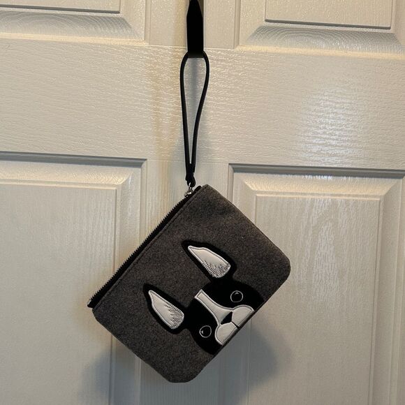 Old Navy Handbags - Gray Wristlet with Boston Terrier Dog Design